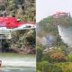 Helicóptero combate incêndio em Vinhedo. (Foto: Divulgação)