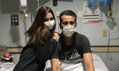 Julia (16) e seu pai Ramon, que faleceu por leucemia em 2019.