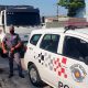 PM recupera caminhão em Itatiba. (Foto: Divulgação)