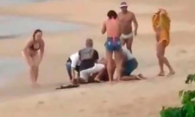 Menina é atingida por raio em praia no RJ. (Foto: Divulgação)