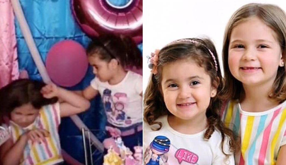 Irmãs Maria Eduarda e Maria Antônia viralizaram com vídeo de briga por causa de vela de aniversário.