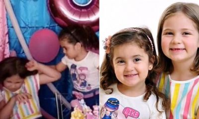Irmãs Maria Eduarda e Maria Antônia viralizaram com vídeo de briga por causa de vela de aniversário.