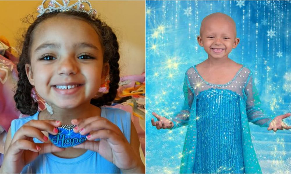 Arianna, de 5 anos, luta contra um câncer renal grave