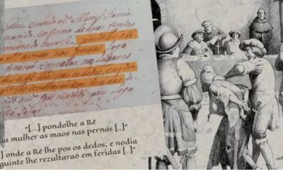 Documento encontrado com acusações de que mulheres de Jundiaí eram bruxas.