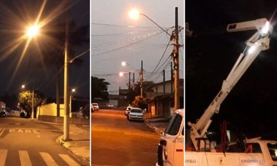 Equipe Operacional de Itupeva realiza manutenção na iluminação do bairro São João.