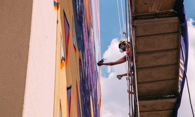 Grafite gigante em prédio. (Foto: Divulgação)