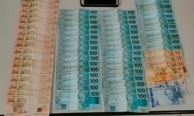 Dinheiro foi apreendido por policiais em Jundiaí. (Foto: Divulgação/PM)