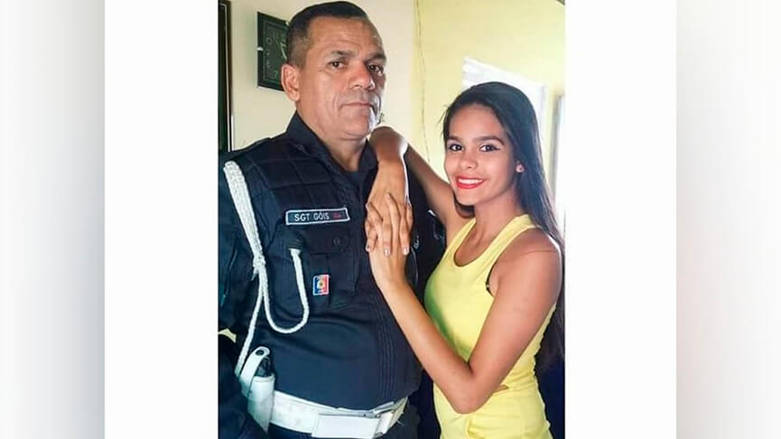 PM com a filha. (Foto: Divulgação)