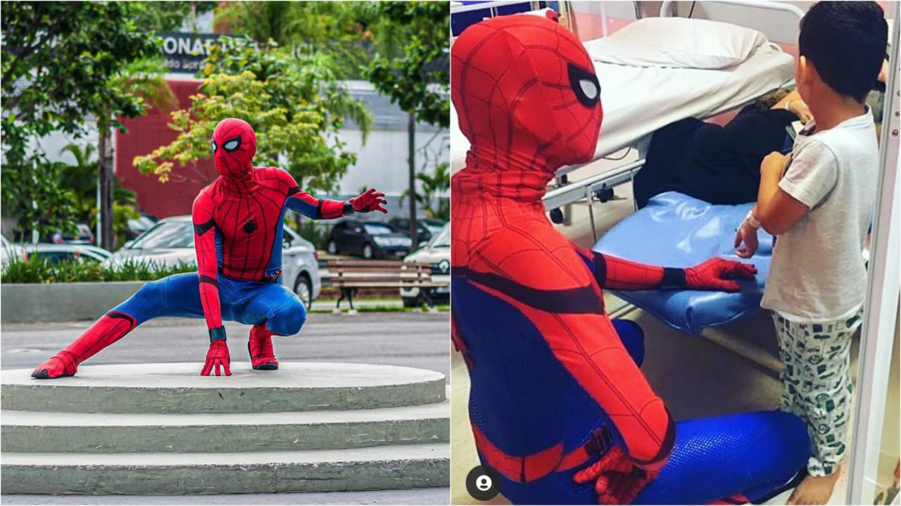Spider-Man de Jundiaí faz trabalhos voluntários no Grendacc