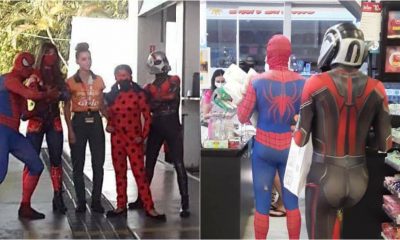 Super Heróis fazendo compras em Louveira
