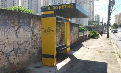 Abrigo de ônibus instalado no Retiro, em Jundiaí, que foi vandalizado.