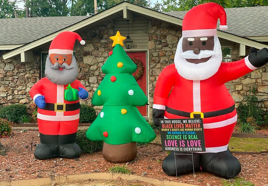 Papai Noel negro nos EUA. (Foto: Divulgação)