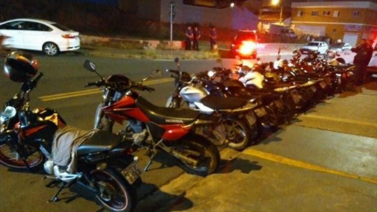Motocicletas apreendidas por operação da PM e GM de Jundiaí