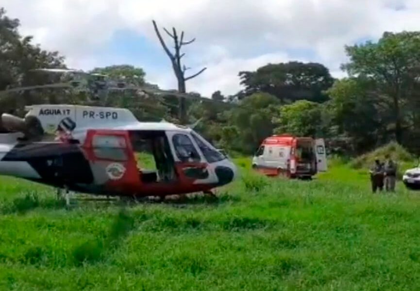 Resgate de idoso em Jundiaí. (Divulgação/PM)