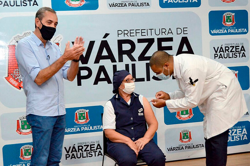 Vacinação conta Covid em Várzea Paulista. (Foto: Divulgação)