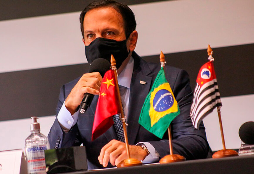 João Dória em reunião com embaixador da China: (Foto: Divulgação/Governo do Estado de São Paulo)