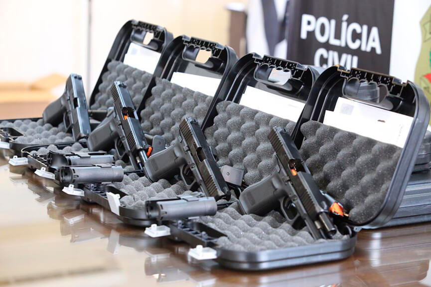 Pistola semiautomatica Polícia Civil. (Foto: Divulgação)