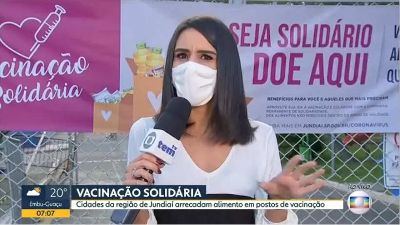Repórter Fernanda Elnour é interrompida durante gravação de reportagem em Jundiaí