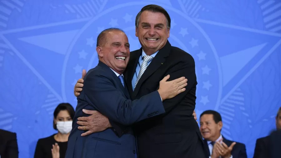 Ministro da Secretaria-Geral da Presidência, Onyx Lorenzon e presidente Jair Bolsonaro