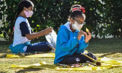 Aulas ao ar livre em EMEB de Jundiaí