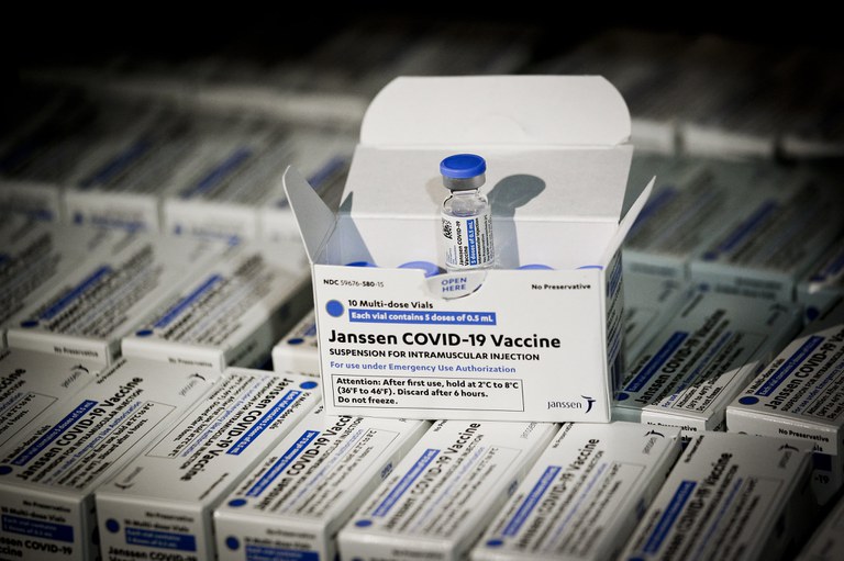 Caixas de vacinas da Janssen