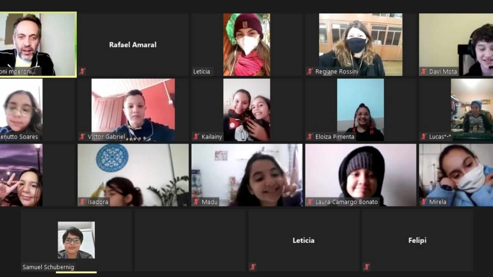 Integrantes do Comitê das Crianças de Jundiaí em reunião virtual