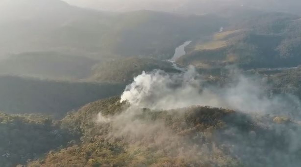 Incêndio que aconteceu na Serra do Japi no dia 20 de agosto.