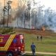 Área de incêndio em Piracicaba após queda de avião