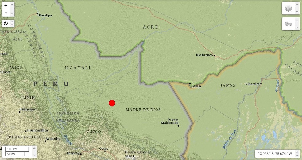 Terremoto no Peru de magnitude 5.7