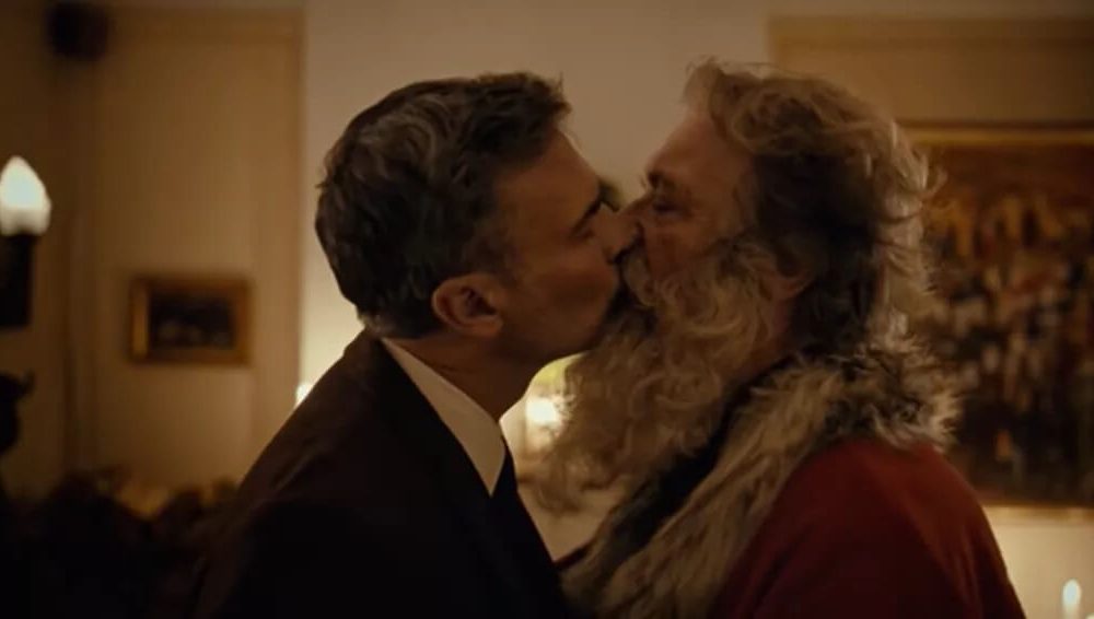 Homens se beijando em propaganda da Noruega