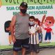 Pai e filho em vacinação em Campo Limpo Paulista