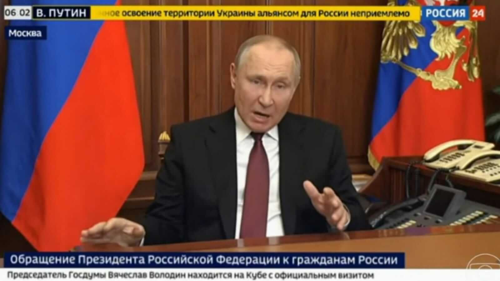 Putin declara ataque a Ucrânia