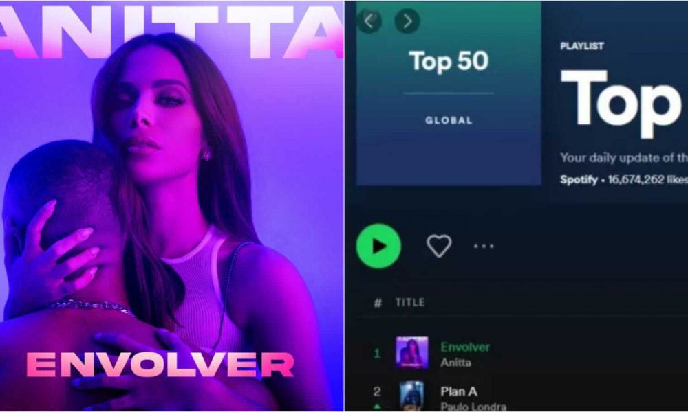 Capa de música da Anitta com playlist do Spotify
