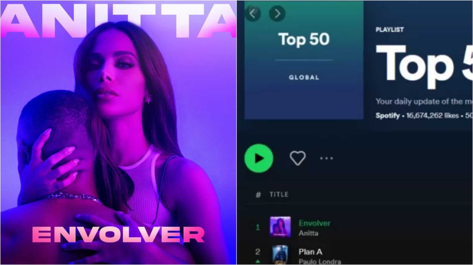 Capa de música da Anitta com playlist do Spotify