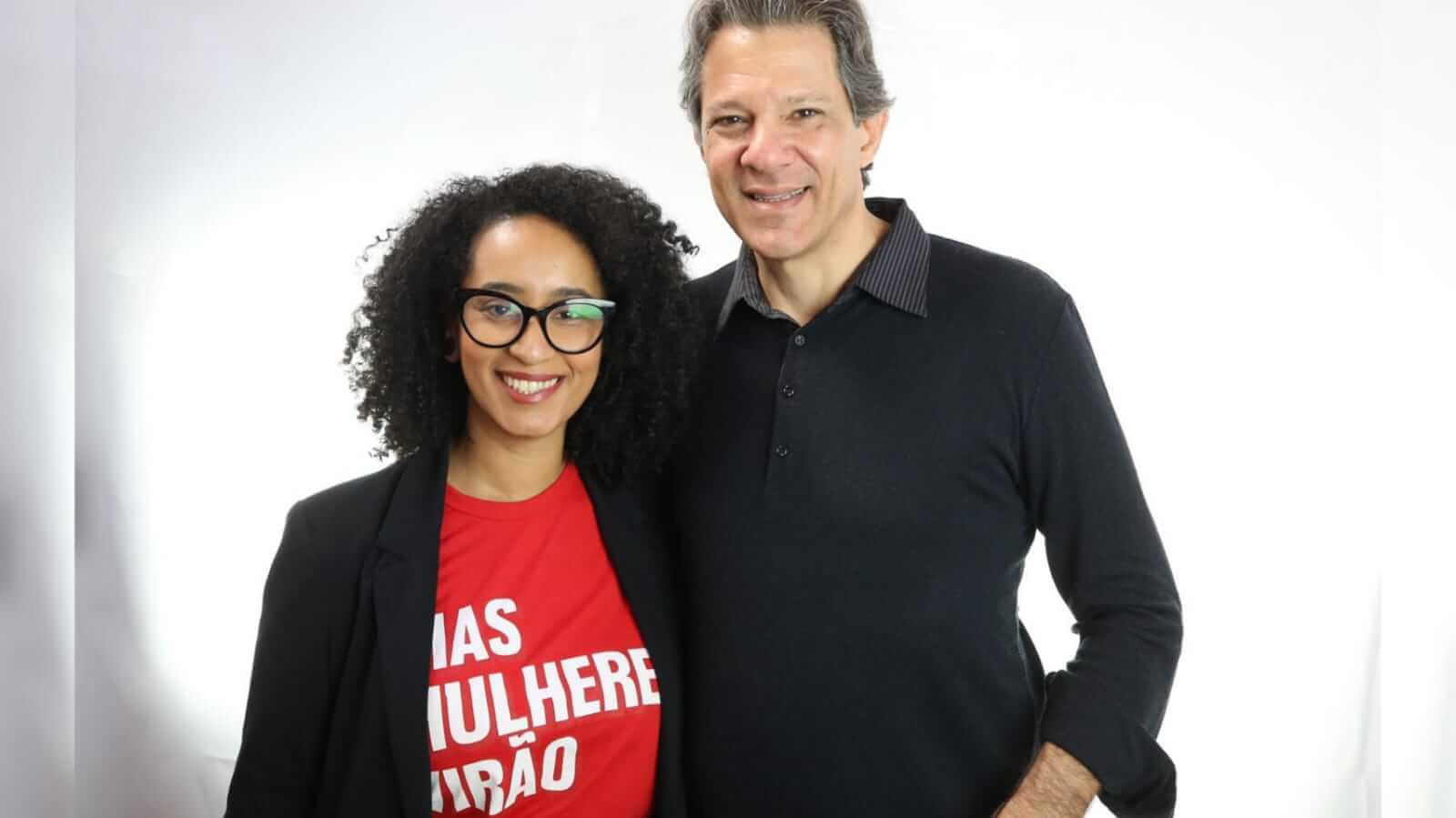 Mariana Janeiro e Fernando Haddad