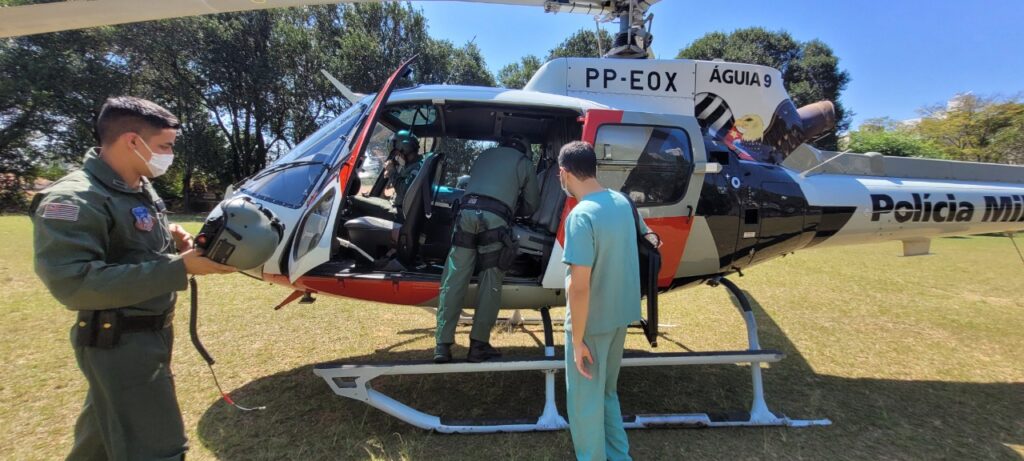 Helicóptero para buscar os órgãos doados