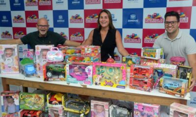 Brinquedos doados pela DAE Jundiaí para a campanha Natal Solidário
