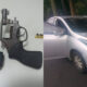 Armas e carro apreendidos pela Guarda Municipal de Jundiaí