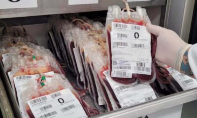 Bolsas de doação de sangue da Colsan de Jundiaí