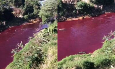 Moradores de Itupeva encontram ribeirão com água vermelha