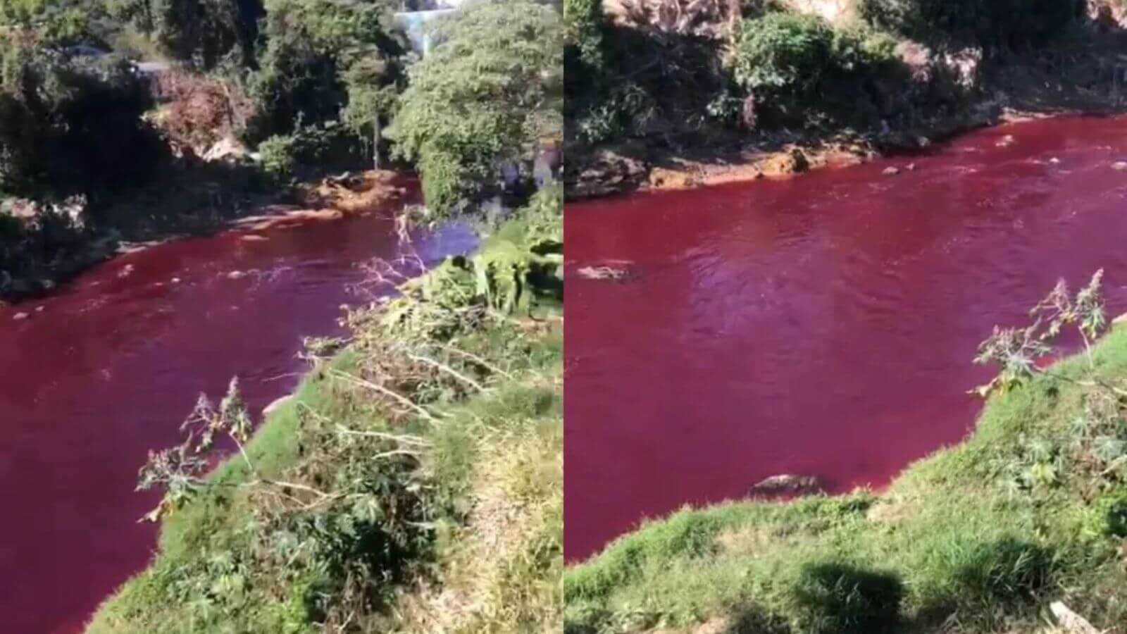 Moradores de Itupeva encontram ribeirão com água vermelha