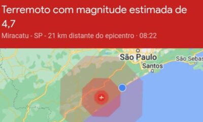 Moradores relatam tremores de terra no litoral e interior de São Paulo