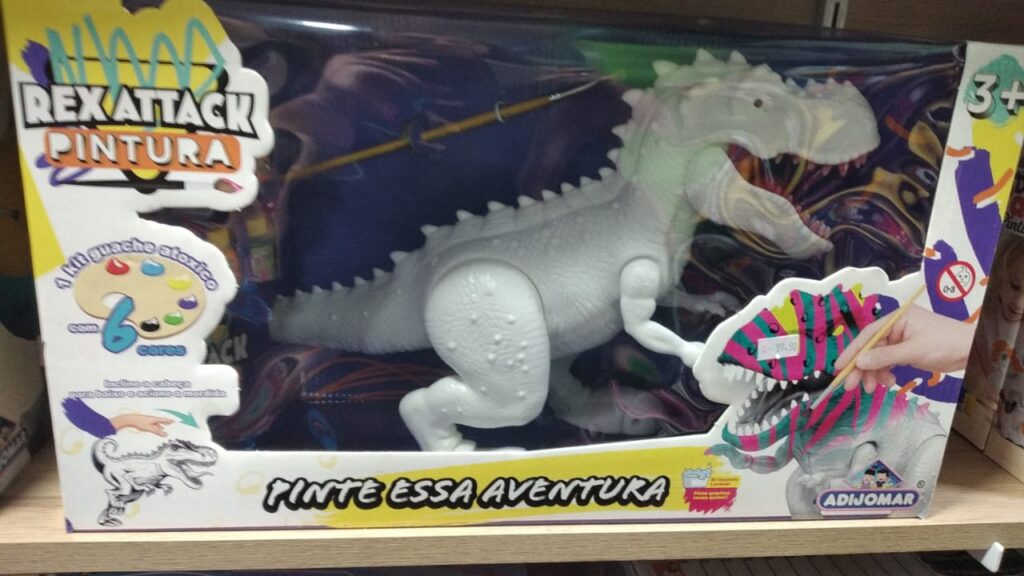 Dinossauro de Brinquedo Rex Attack para Pintura Adijomar