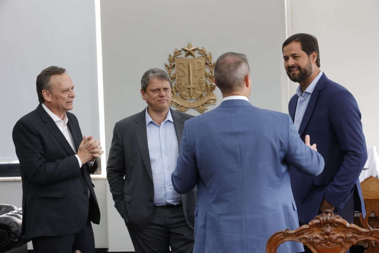 Prefeito de Jundiaí Luiz Fernando Machado com o Governador de SP Tarcísio