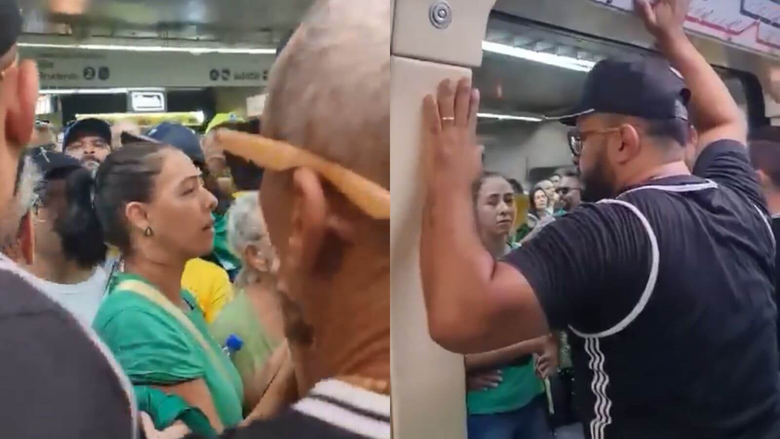 Membros da Gaviões barram entrada de bolsonaristas em metrô