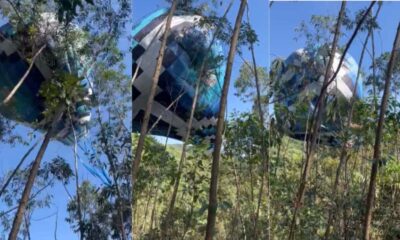 Balão cai próximo à Serra do Japi e causa princípio de incêndio em Jundiaí
