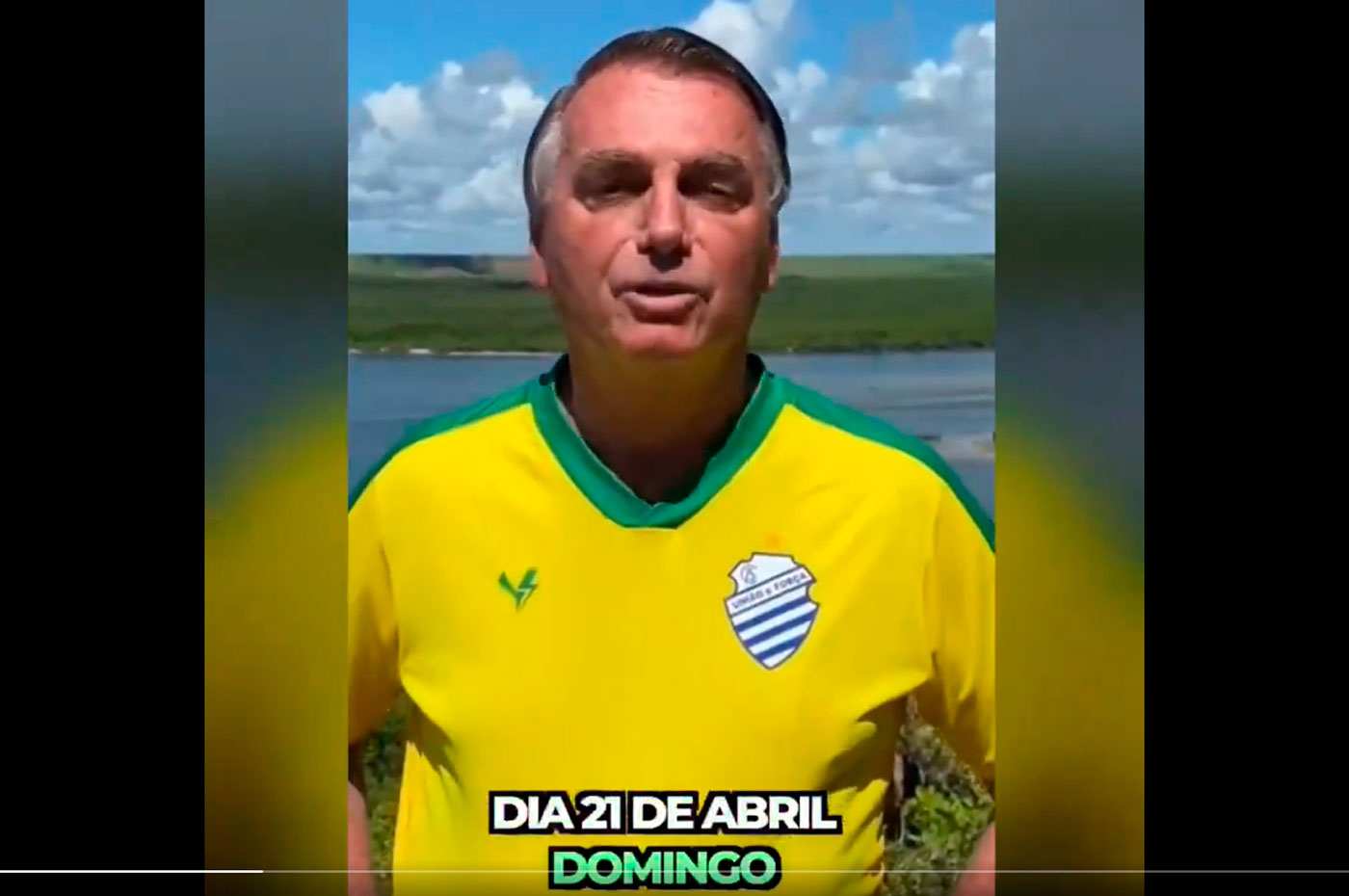 Ex-presidente Jair Bolsonaro em vídeo convocando apoiadores para manifestação no Rio