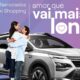 Promoção de Dia dos Namorados do Maxi Shopping Jundiaí, com o slogan "Amor que vai mais longe", mostrando um casal abraçado e um carro ao fundo.