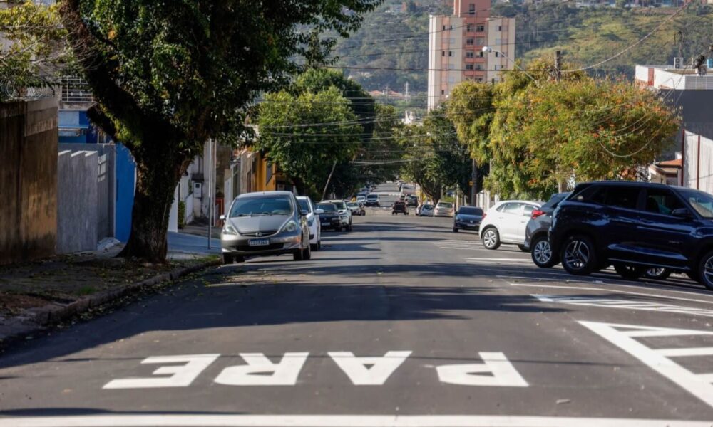 Rua recapeada através do programa Mais Asfalto da Prefeitura de Jundiaí