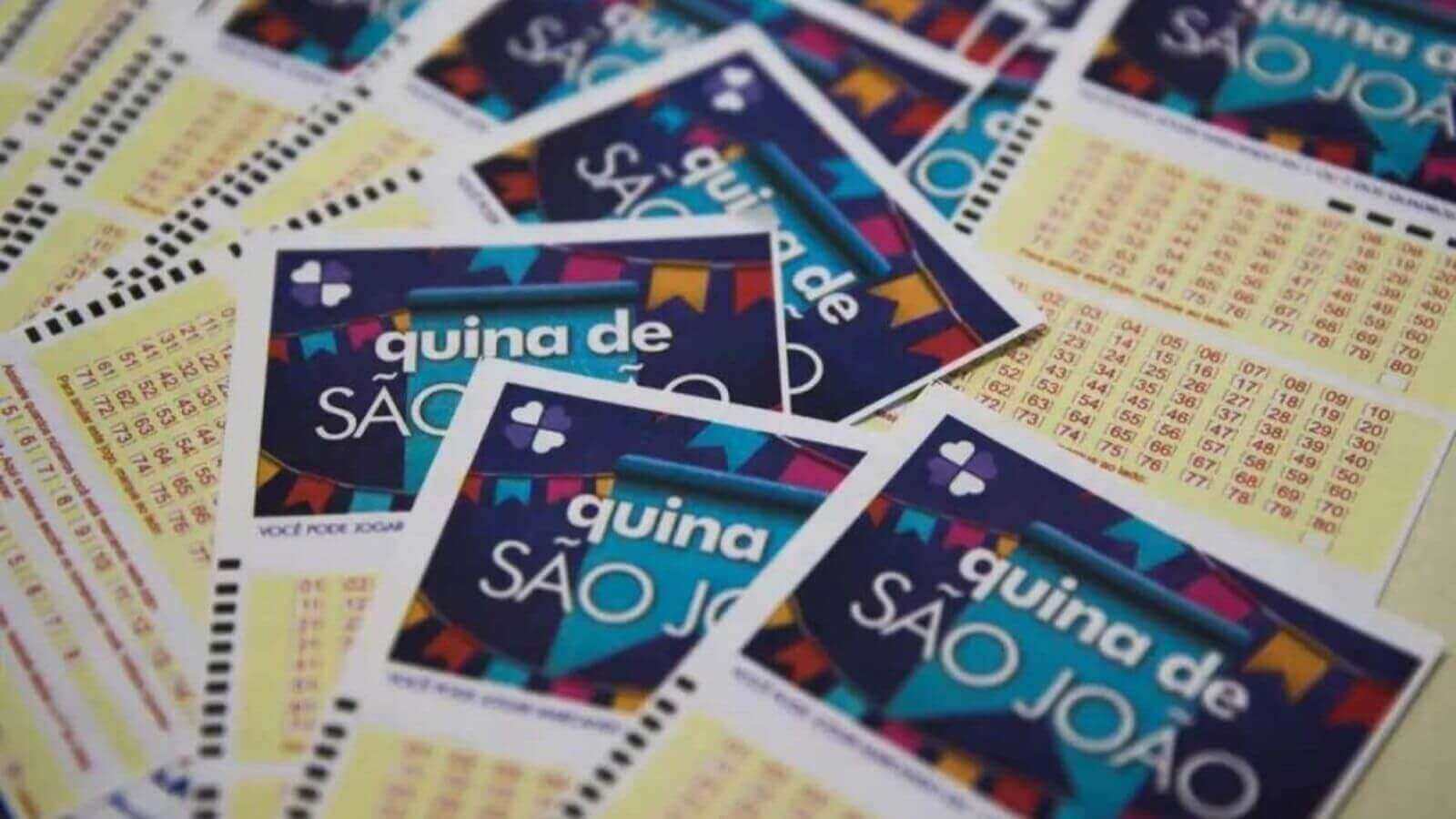 Bilhetes do sorteio de Quina de São João